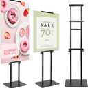 Poster Stand Heavy Duty Poster Board Stand, Double-Sided Poster Sign Stand Up to 83 inches, Adjustable Poster Holder for Outdoor Display, 1PACK, Black