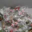 70 Inch Christmas Candy Cane Garland for Front Door, Winter Red White Xmas Holiday Garland for Indoor Outdoor, Christmas Frosted Garland with Berries and Pine Cones