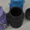 Collapsible Water Bottles 3 Pack Silicone Water Bottle with Carabiner BPA Free Expandable Water Bottle 500ml Portable Sport Water Bottle for Travel Camping. (Black+Purple+Blue)