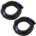 Professional 12 Gauge 75 Feet Speakon to Speakon Cables - 12AWG 75ft DJ/PA SpeakON Cords AMP Audio Wires - 2 Pack