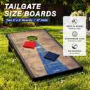 3 x 2 ft Rustic Design Cornhole Game Set - Includes Two 3 x 2 ft Boards, 8 Bean Bags, and Carry Case
