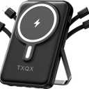 for Magsafe Battery Pack,10000mAh Magnetic Power Bank 22.5W PD Fast Charging with LED Display,Wireless Portable Charger with Built-in Cables and Stand for iPhone 17/16/15/14/13/12/Pro/Pro Max
