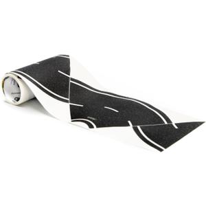 PlayTape Road Tape Curves for Toy Cars - Sticks to Flat Surfaces; No Residue; 1 Roll of 12 Curves, 4 in. Wide (Asphalt)
