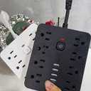 5ft 10ft ultra flat extension cord 8 outlets 2 usb c 4 usb