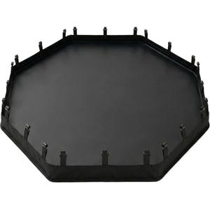 PJYuCien Octagonal Playpen Bottom Pad for 24" Side Metal Pet Pen, Waterproof 600D Oxford with Raised Edges & Snap Hooks, Washable for Puppy Small Animals, Black