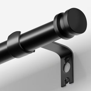 TKZTKZ Sturdy Durable Curtain Rod:Black Curtain Rods for Windows 18-28 Inch,Adjustable Heavy Duty Curtains Rod for Bedroom/Kitchen/Dorm/Apartment/Door,Small Modern Decorative Drapery Rods (All-Metal)