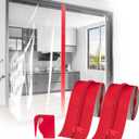 Heavy Duty Zipper Door for Dust Barriers,2 Rolls Self-Adhesive Dust Zipper for Plastic Sheeting,7ft x 3in Tarp Zipper Door for Greenhouses,Construction,Carpentry,Renovation,Wall Building