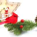 KLEWEE 12 Pcs Cardinal Birds for Crafts, Mini Cardinal Clip On Christmas Tree Ornaments Artificial Red Birds Decorations for Wreaths Centerpieces DIY Crafts, Red Velvet & Feathers