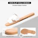 FITORY Women's Comfortable Dressy Leather Flat Sandals - Stylish & Beautiful Summer Slides Size 6