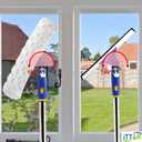 ITTAR Rotatable Window Cleaning Kit, Glass Cleaner Tool with 60" Extension Pole, Rubber Squeegee & 2 Microfiber Pads Combo, Window Washing Equipment for Cleaning Shower, High Windows, Car Glass