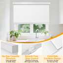 Cordless Blackout Roller Shades for Windows & Doors, Free-Stop Shades with Valance, UV Protection, Thermal Insulated Window Blinds for Home, Bedroom, Office, White, 48" W x 72" H