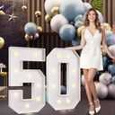 imprsv 3FT Marquee Numbers 50, Light Up Numbers for 50th Birthday Decorations Anniversary Party Decor, Number 50 Light Up Number, Pre-Cut Foam Board Kit