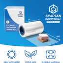 Spartan Industrial - 8" X 550' Polyolefin Centerfold Heat Shrink Wrap Roll - 80 Gauge Shrinkable Film for Packaging Books, Toys, Sporting Goods, Medical Supplies, and More