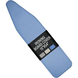 Iwtmm Ironing Board Cover and Pad with Silicone Coating, Thick Scorch-Resistant Padding, Heavy Duty for Home & Professional Use, Fits 15 x 54 Inches Boards, Secure Hook & Loop Fastener (Blue)