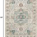 Washable Area Rug 8x10 - Soft Large Non Slip Rugs for Living Room Stain Resistant Vintage Carpet 8x10 Area Rugs for Bedroom Dining Room Decor (Green/Beige 8'x10')