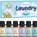 SALKING Laundry Fragrance Oils, Premium Essential Oil for Diffuser, Scented Oil Gift Set for Soap Candle Making - Citrus Clean, Fresh Laundry, Fresh Linen, Lavender Fields, Still Breeze, Minty Fresh