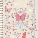 Spiral Notebook, Hardcover Butterfly Lined Journal for Women Girls, College Ruled Notebook for Writing School, 100GSM Thick Paper, 96 Sheets, 7.7" x 8.6" (Pink), Pack of 2