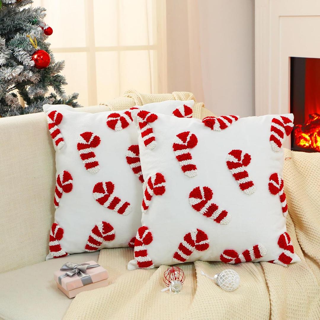 Merry Christmas Pillow Covers 17 x 17 Inch, 2 Pieces