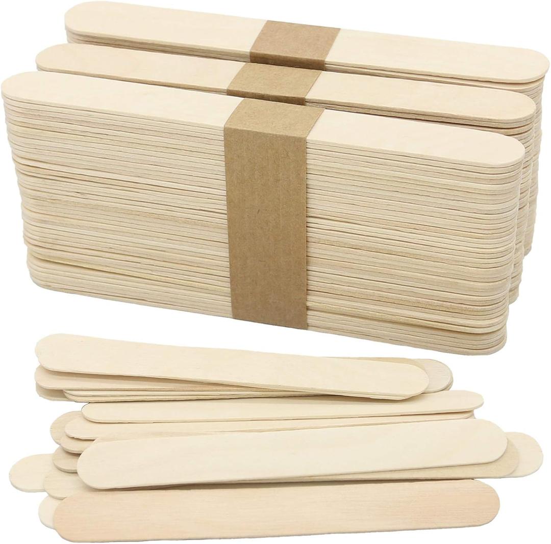 WISYOK 120 Pcs Wood Craft Sticks 5.9 Inch, Ice Cream Sticks, Jumbo Sticks, Popsicle Sticks, Ideal for Building Model, Kids Handicraft, and Creating Craft Projects