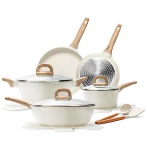 14 Pcs Pots and Pans Set, Nonstick Cookware Sets, Granite Induction Cookware Non Stick Cooking Set with Frying Pans, Saucepans, Saute Pan, Extra Large Casserole, PFAS PTFE PFOA PFOS Free