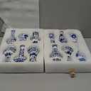 Maxcheck 12 Pcs Christmas Porcelain Blue and White Vase Mini Chinoiserie Bud Vase Vintage Ceramic Oriental Handmade Chinese Flower Jardiniere for Home Office Shelf Table Centerpieces Decor(Classic)