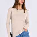 ANRABESS Women Long Sleeve Shirts Rib Knit Slim Fit Tops Basic Tee 2025 Fall Outfits Casual T-Shirt Underscrubs Layer Clothes (L)