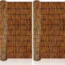 2 Pack Natural Reed Fence,3.3FT X 16.4FT Bamboo Fencing Privacy Reed Screening for Outdoor, Gallery, Restaurant, Hotel, Patio (Brown)