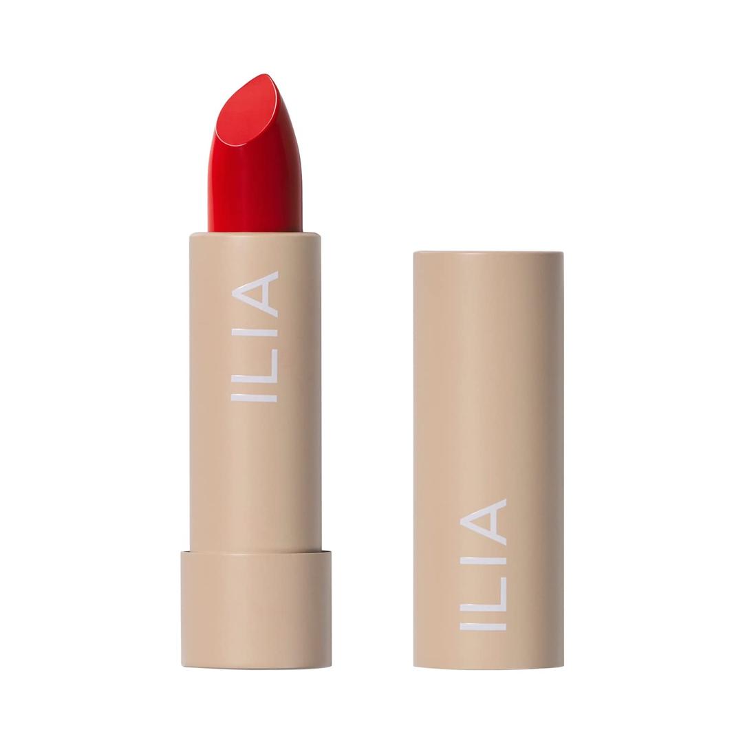 ILIA - Color Block Lipstick | Non-Toxic, Vegan, Cruelty-Free, Hydrating + Long Lasting, No Budge Color with Full Coverage (Flame (Fire Red With Warm Undertones), 0.14 oz | 4 g) (0.14 Ounce)