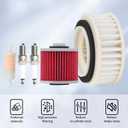 OuYi Motorcycle Air Filter & Oil Filter & Fuel Filter & Spark Plug Compatible with Yamaha XVS650 V-Star 650 Custom 1998-2011 XVS650AT V-Star Silverado 2003-2010 XVS650 DragStar 1997-2003