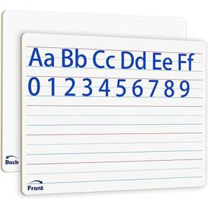 4 x Small White Board, Dry Erase LapBoards 9''x 12'' Mini White Board Double Sided Portable LapBoards for Students Teachers School Supplies (2 Boards with Line)