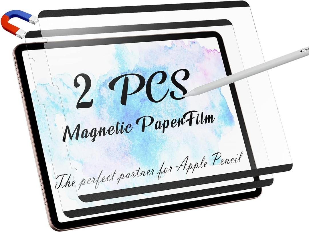 2 Pack Magnetic PaperFilm for iPad 9th & 7th Generation, iPad Air 3 & iPad Pro 10.5in - 10.2 Inch Feel Like Writing/Drawing on Paper, Removable Matte Anti-Glare Blue Light Screen Protector