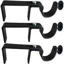 NoNo Bracket - Outside Mounted Blinds No Drill Curtain Rod Bracket Attachment Set of 3 (Black) No Drill Curtain Bracket