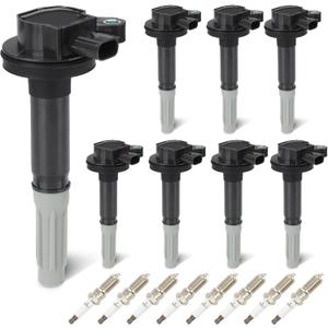 Set of 8 Ignition Coil Pack with 8 Spark Plugs Compatible with 2011 2012 2013 2014 2015 2016 Ford F-150 5L, Mustang 2011-2015 5.0L Replace DG542 UF622