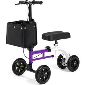 All Terrain Knee Scooter for Adults for Foot Surgery, Purple