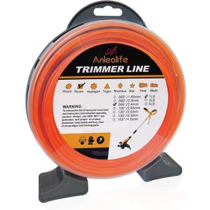 A ANLEOLIFE 1-Pound Commercial Square .095-Inch-by-212-ft String Trimmer Line Donut,with Built-in Line Cutter, Orange