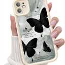 for iPhone 11 Case, Creative Butterfly Pattern Design for Girl Women, Soft Silicone Shockproof Anti-Scratch Protection Phone Cover for iPhone 11 (Ink Butterfly)