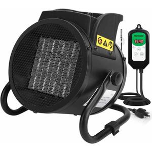 Greenhouse Heater with Thermostat, 1500W Electric Heater for Winter Plants and Grow Tents, Digital Display, Fast Heating, Overheat Protection, Portable for Greenhouse Patio Flower Room