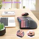Ergonomic Wireless Keyboard and Mouse, Mechanical Gaming Set with Wrist Rest & OTG & Brush Ideal for Windows PC, Home, Office and College Black Pink