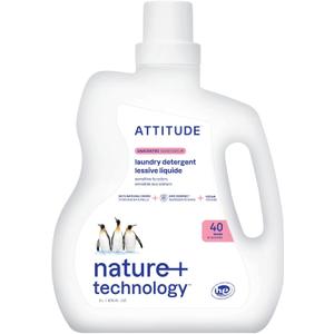 ATTITUDE Liquid Laundry Detergent, EWG Verified, HE Compatible, Plant-Based & Vegan, Natural Laundry Soap, Unscented, 40 Loads, 67.6 Fl Oz