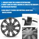 17" Hubcaps, Wheel Rim Cover, Universal Hub Caps Replacement, ABS Material, Exterior Accessories for Car Pickup Truck SUV, Set of 4, Black Lacquer