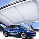 Zanch Upgraded Tesla Model Y Juniper Sunshade Roof [Snap-On, Damage-Free Install] Heat Insulation Custom Fit Glass Roof Sun Shade for Model Y Juniper Accessories 2025-2026, Gray