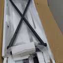 HOOBRO Bar Table,47.1" Rectangular Pub Table, Tall Counter Bar Height Table with LED Light and Glass Decoration, Modern Dining Table Footrests, for Dining Room, Pub, Tavern, Black BB68DBT01