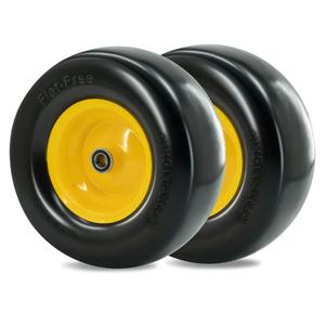 13 x 5.00-6 Tire and Wheel, Flat Free Lawn Mower tires with 3/4" & 5/8" Bearings, 3.25"-6.25" Adjustable Hub, 13x5x6 Zero Turn Tires for Garden Tractors, Zero Turn mowers, Yellow (2 Pcs) 13 x 5.00-6 Tire and Wheel, Flat Free Lawn Mower tires with 3/4" & 5/8" Bearings, 3.25"-6.25" Adjustable Hub, 13x5x6 Zero Turn Tires for Garden Tractors, Zero Turn mowers, Yellow (2 Pcs)