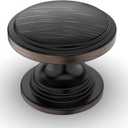 Amerdeco 10 Pack 1-1/4 inch Kitchen Cabinet Knobs Oil Rubbed Bronze Cabinet Knobs Bedroom Dresser Drawer Knobs Single Hole Cabinet Handles