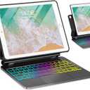 Magic for iPad 6th 5th Generation 2017 2018 Air 2 9.7inch Case with Keyboard, Trackpad Floating Rainbow Backlit TouchPad Keypad with Cantilever Magnetic Cover for iPad 5 6 Gen Black