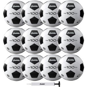 Franklin Sports Soccer Balls - Youth & Adult - Sizes 3, 4 & 5 - Single & Bulk Packs - Black & White