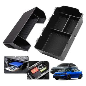 XXCIWP 2024 2025 2026 Civic Center Console Organizer Tray for 2023 2022 Honda Civic 11th Gen Sedan Hatchback LX EX Sport 2022 Accessories Civic 2023 Central Console Organizer Insert Tray(2pcs)