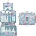 Mossio Hanging Toiletry Bag with Sturdy Hook - Large Portable Cosmetic Makeup Travel Organizer for Men & Women