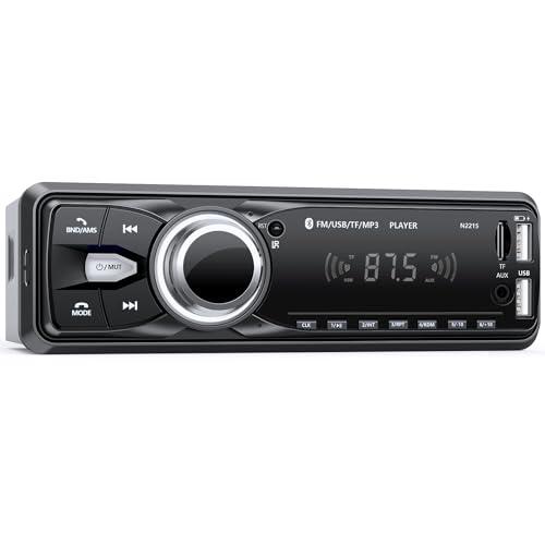 Wistrue Car Radio with Bluetooth Single Din, FM Car Stereo with Bluetooth Handsfree Dual USB/AUX-in/SD, Supports MP3/WMA/WAV