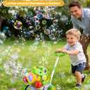 Dinosaur Bubble Lawn Mower for Toddlers, Rechargeable Automatic Bubble Blower with Lights, Handheld and Push 2 in1 Bubble Blower for Kid, Perfect for Party Favors and Activities for Girls and Boys